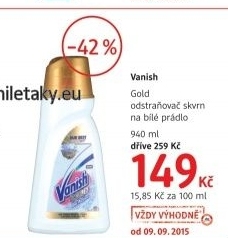 Odstranovac skvrn gelovy gold oxi action vanish