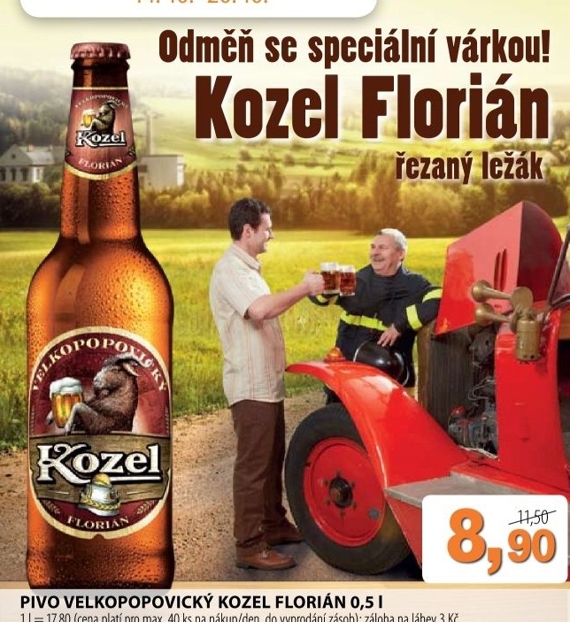 Pivo polotmavy lezak florian velkopopovicky kozel