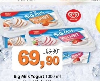 Zmrzlina ve vanicce yogurt big milk algida