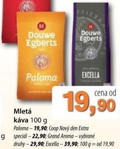Kava mleta paloma douwe egberts