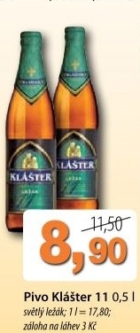 Pivo svetly lezak 11 klaster