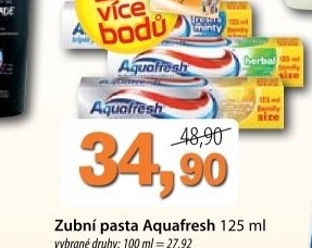Pasta na zuby aquafresh