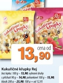 Krupky kukuricne ochucene rej
