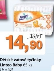 Tycinky vatove detske baby linteo