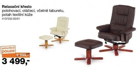 Relaxační křeslo včetně taburetu
