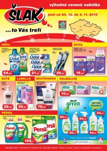 akční leták Šlak drogerie 20.10.2015-3.11.2015