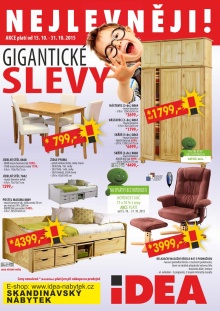 akční leták IDEA nábytek 15.10.2015-31.10.2015