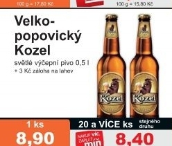 Pivo svetle vycepni 10 velkopopovicky kozel