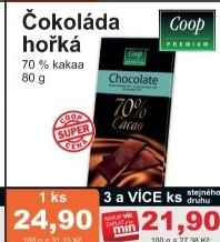 Cokolada extra horka coop premium