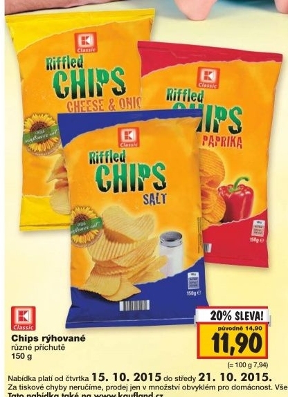 Chipsy vroubkovane k classic