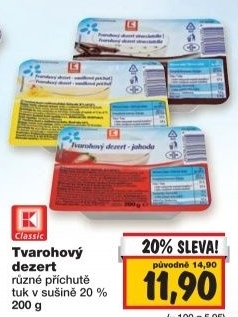 Dezert tvarohovy ochuceny k classic
