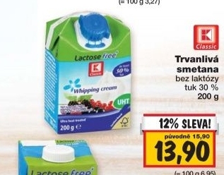 Smetana trvanliva bez laktozy k classic