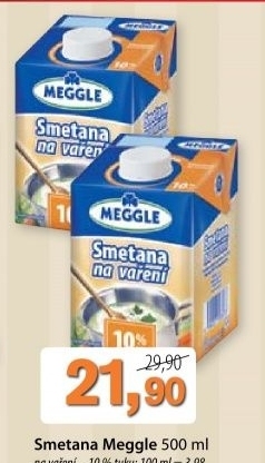 Smetana na vareni meggle