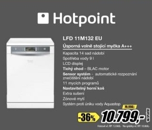 Hotpoint, úsporná volně stojící myčka