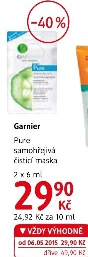 Maska pletova samohrejiva pure garnier