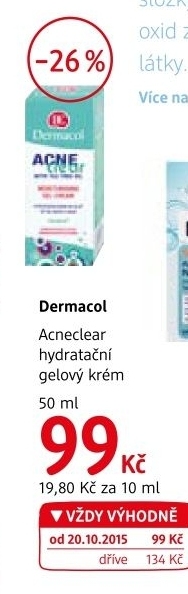 Krem gelovy pletovy hydratacni acneclear dermacol