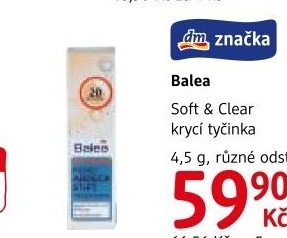 Tycinka kryci soft clear balea