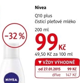 Mleko pletove cistici proti vraskam q10 plus nivea