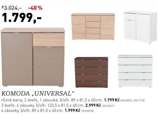 Universal, komoda