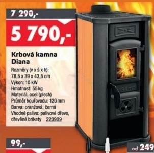 Diana, krbová kamna