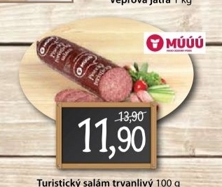 Salam turisticky maso uzeniny pisek