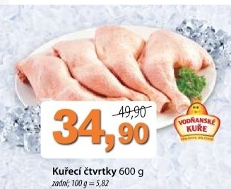 Ctvrtky kureci zadni mrazene vodnanske kure