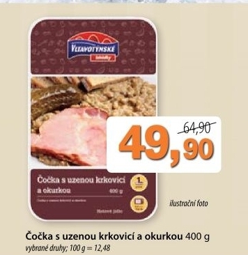Cocka s uzenou krkovici a okurkou vltavotynske lahudky