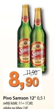 Pivo svetly lezak 12 samson