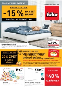 akční leták Kika nábytek 26.10.2015-8.11.2015