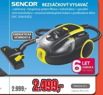 Sencor, bezsáčkový vysavač