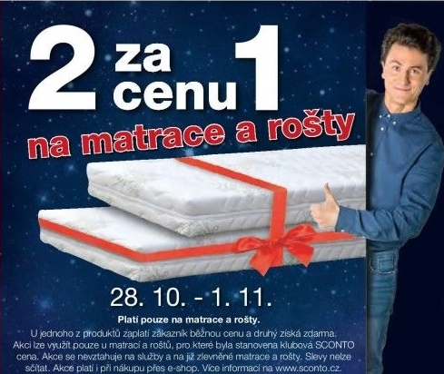 Akce 2 za 1 cenu na matrace a rošty