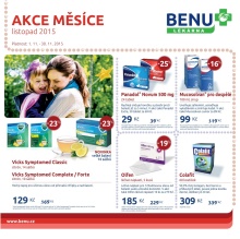 akční leták BENU Lékárna 1.11.2015-30.11.2015