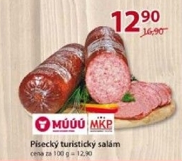 Salam turisticky maso uzeniny pisek