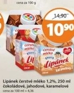 Napoj mleko cerstve ochucene lipanek