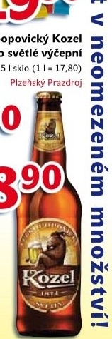Pivo svetle vycepni 10 velkopopovicky kozel