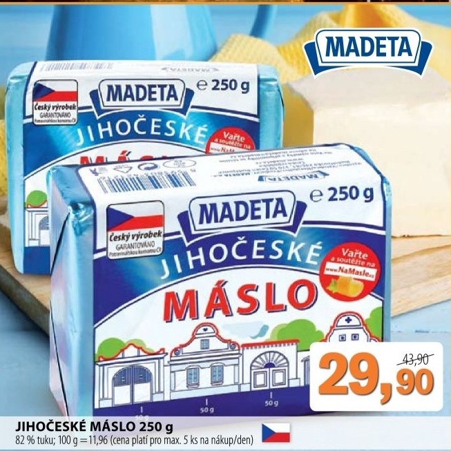 Maslo jihoceske madeta