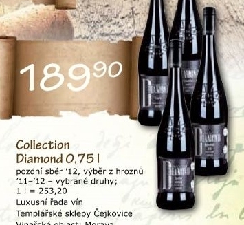 Vino diamond collection templarske sklepy cejkovice pozdni sber