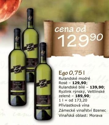 Vino rulandske modre rose ego zamecke vinarstvi bzenec