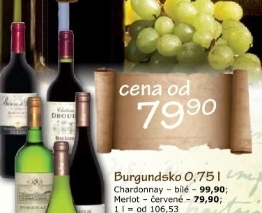 Vino chardonnay burgundsko
