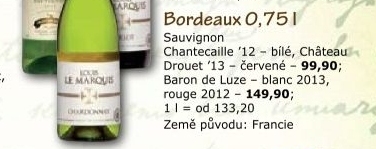 Vino sauvignon bordeaux chantecaille