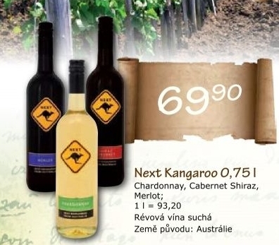Vino chardonnay next kangaroo