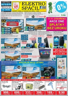 akční leták Elektro Spáčil 4.11.2015-17.11.2015