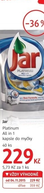 Kapsle do mycky platinum jar