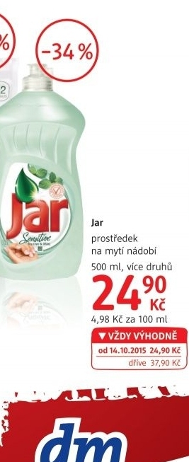 Prostredek na nadobi jar
