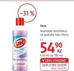 Cistic na podlahy bez chloru savo