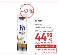 Deodorant sprej xtreme men fa