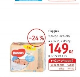 Ubrousky vlhcene detske huggies