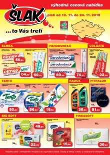 akční leták Šlak drogerie 10.11.2015-24.11.2015