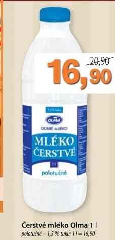 Mleko cerstve olma 1 5 polotucne