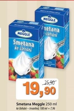 Smetana ke slehani trvanliva meggle 30